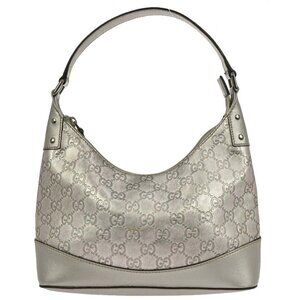 Gucci Silver Guccissima Leather Handbag